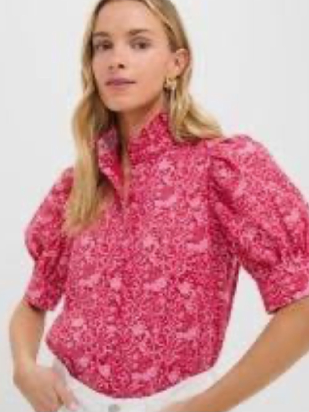 NWT Tuckernuck HYACINTH HOUSE Pink Floral Louisa Blouse XL